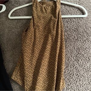 Fendi Brown Logo-Print Halter Neck Top